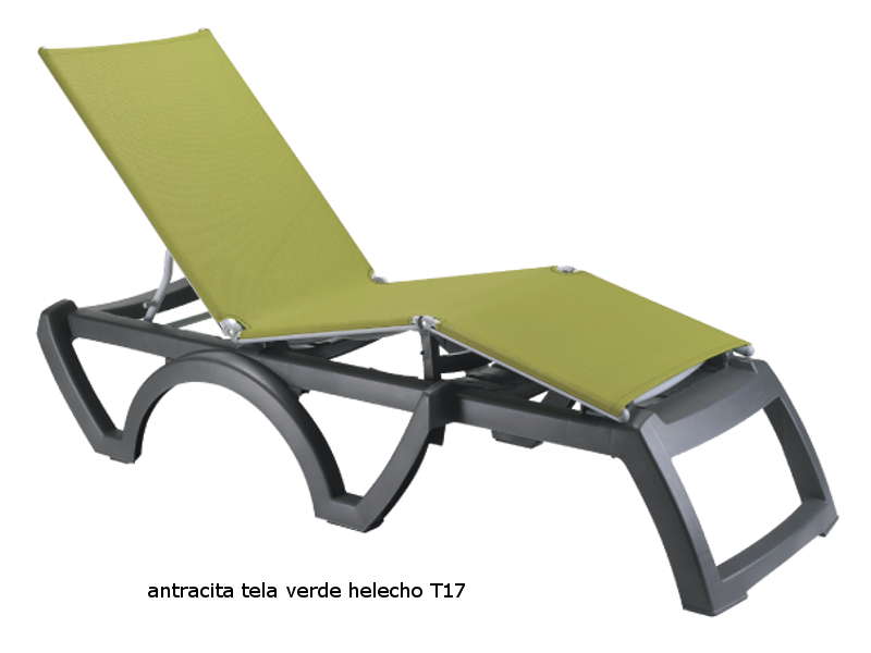 Tumbona Bali antracita tela verde helecho T17