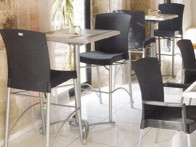 Pie alto fijo aluminio