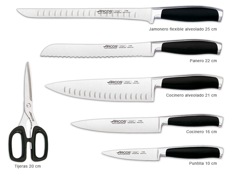 Comprar Taco con 5 cuchillos de cocina Arcos Niza · Arcos · Hipercor