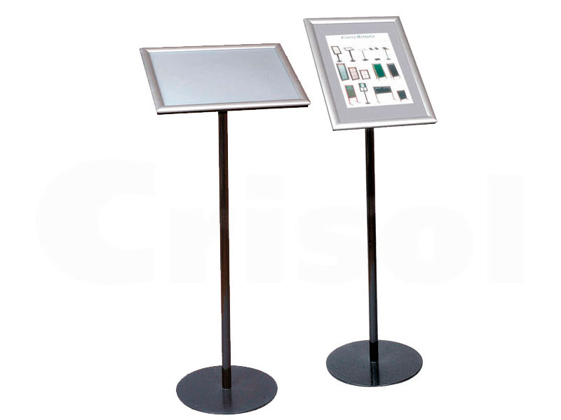 Cubremenús Atril Aluminio base redonda