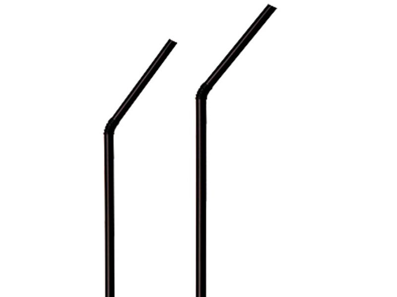 Pajitas flexibles negras