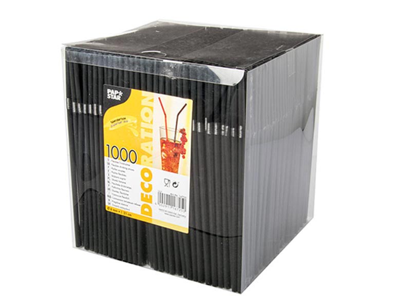 Pajitas flexibles negras