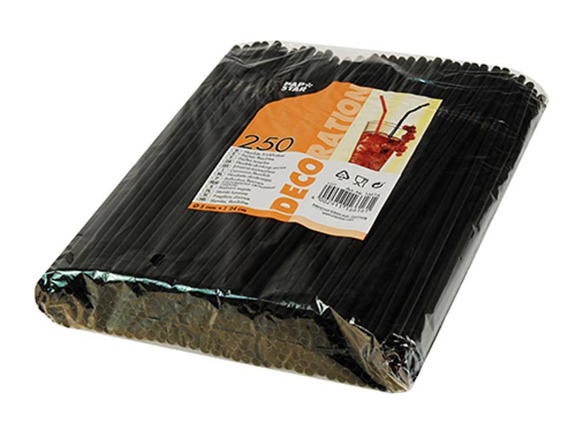 Pajitas flexibles negras