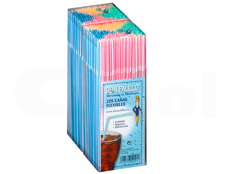 Caas/Pajitas colores flexibles caja