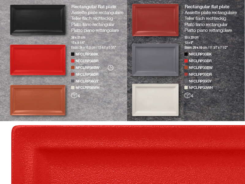 NEOFUSION Fuente rectangular de 38 x 21 cm o 33 x 23 cm. 