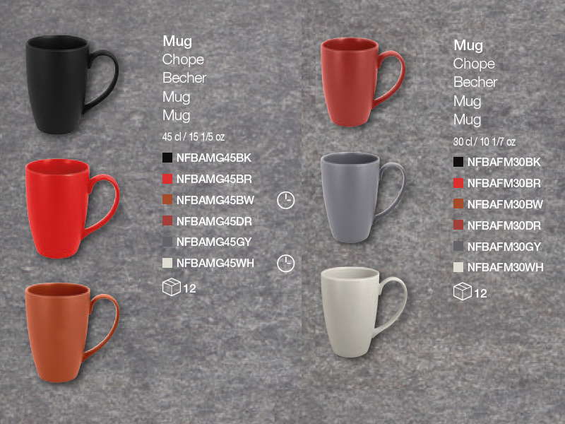 NEOFUSION Mug Flora 45 cl Ø 9,2 x h13,1 cm y Mug Flora 30 cl Ø 8 x h10,8 cm