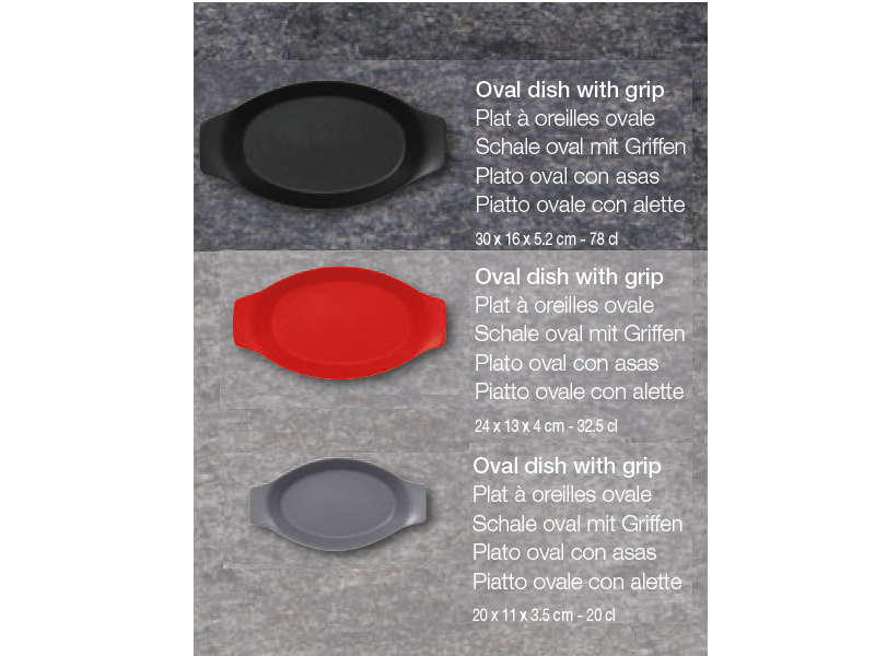 NEOFUSION Fuente oval con asas 20 cl, 42 cl o 78 cl. (20x11 cm, 25 x 14 cm o 30 x 16 cm)