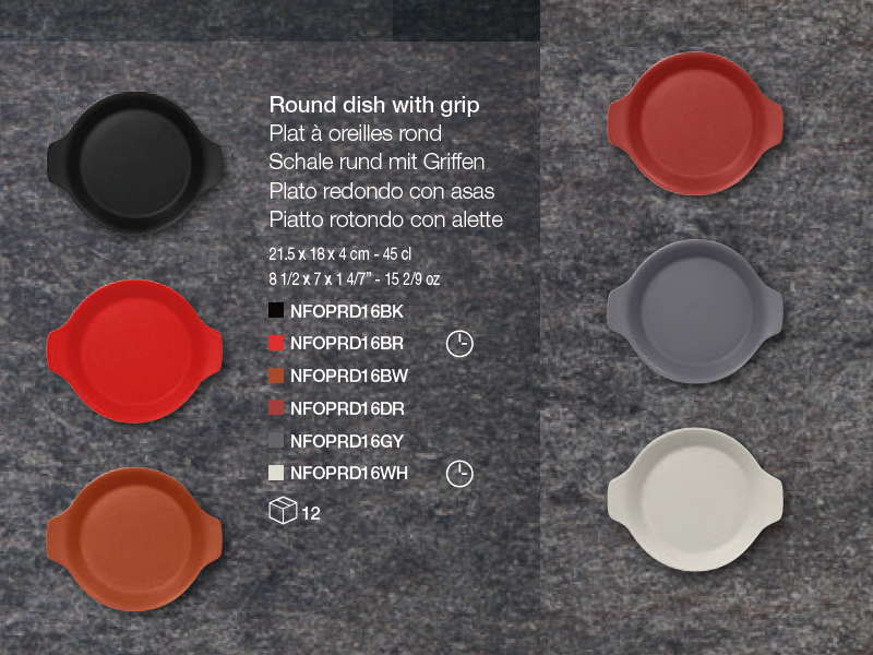 NEOFUSION Fuente redonda con asas 45 cl 21,5 x 18 x h4 cm