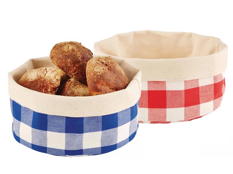 Panera tela cuadros redonda