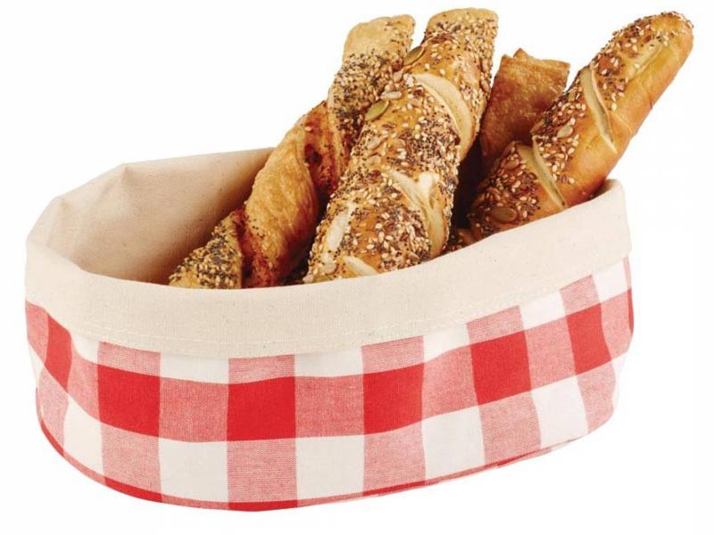 Panera tela cuadros oval