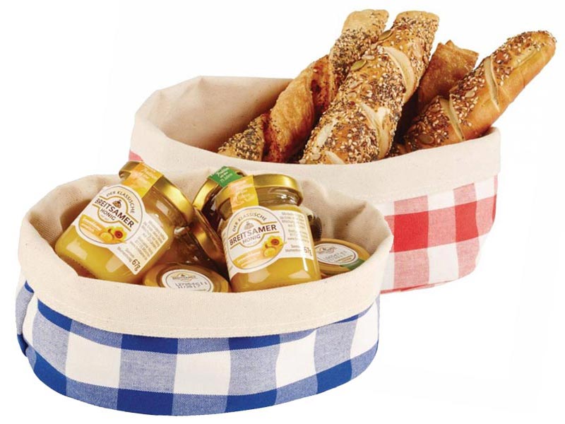 Panera tela cuadros oval