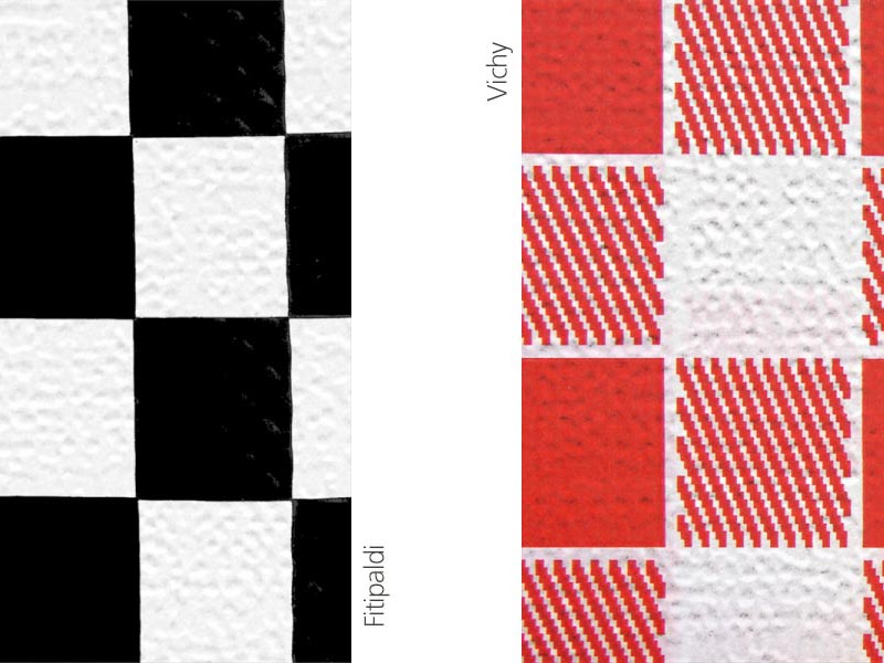 Mantel gofrado cuadros plegado en M