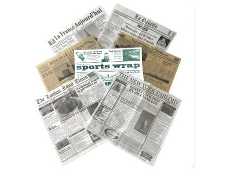 Papel antigrasas tissue liner periódicos