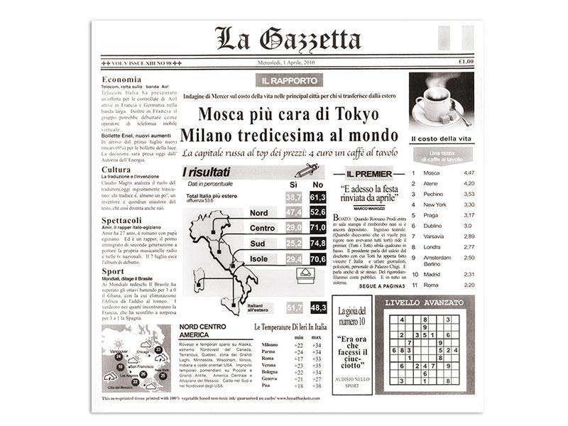 Papel antigrasas tissue liner periódicos