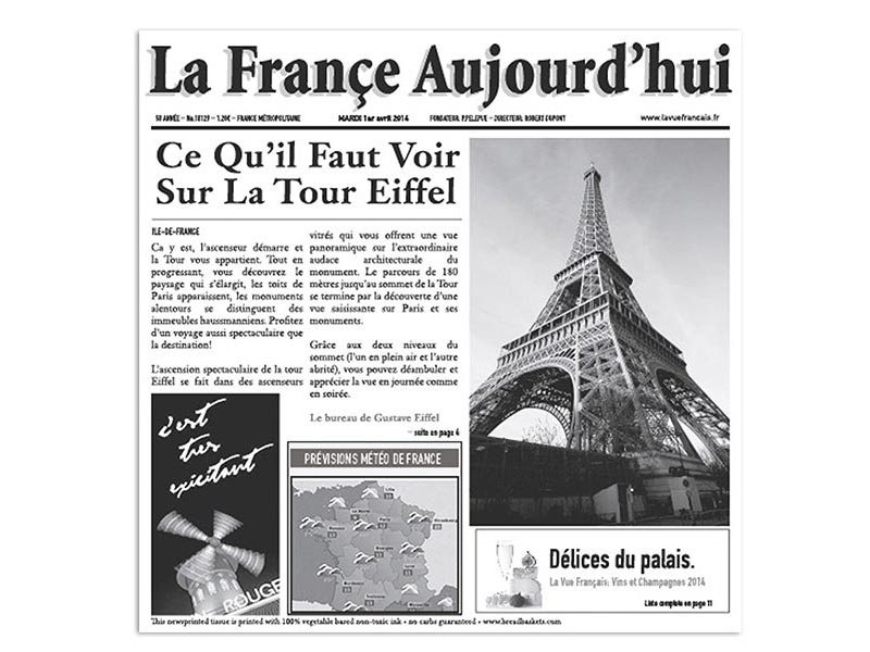 Papel antigrasas tissue liner periódicos