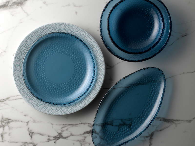 Fuente Isla oval orgánica de vidrio 