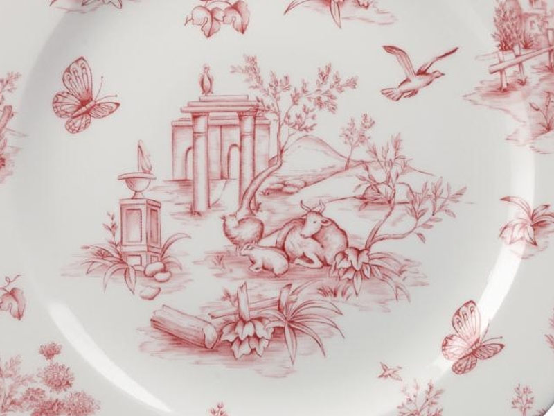 Vintage Prints Toile Cramberry