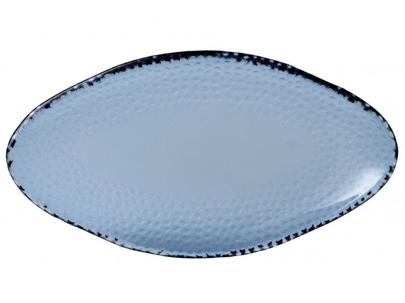 Fuente Isla oval orgánica de vidrio 