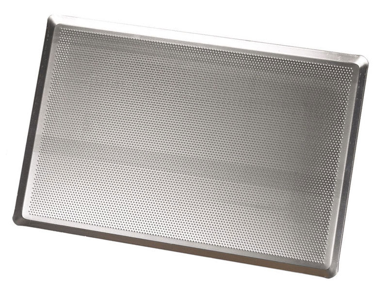 Placa pastelera de acero pavonado perforada