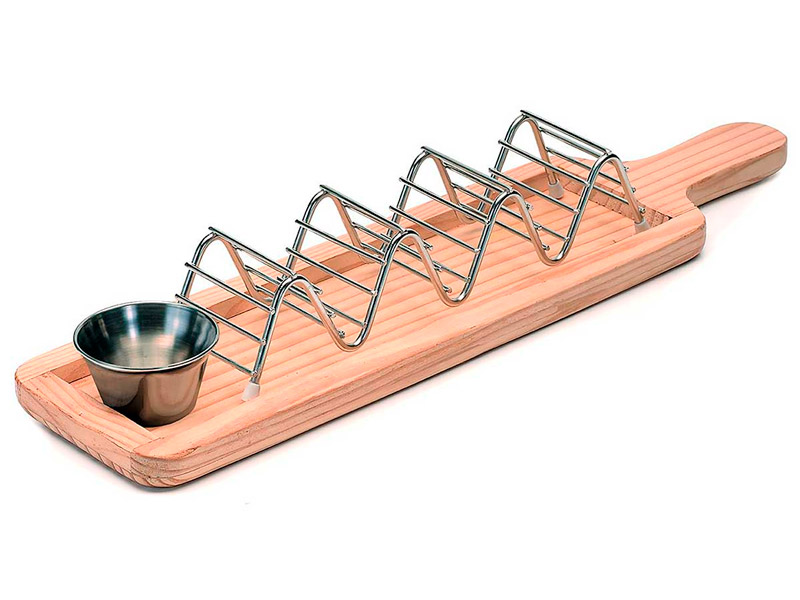 Soporte para tacos con bandeja
