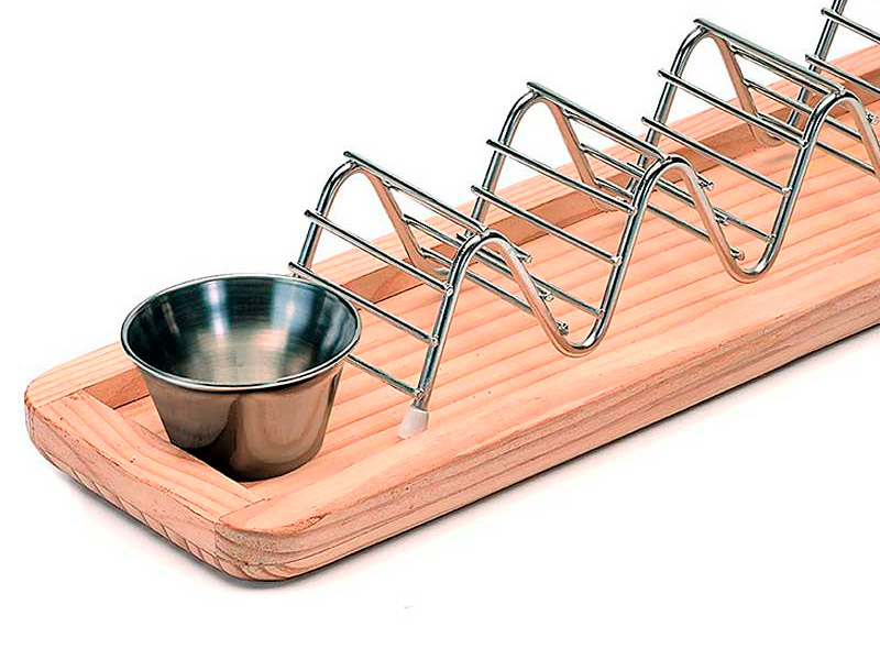 Soporte para tacos con bandeja