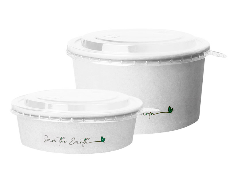 Ensaladeras cartón blanco