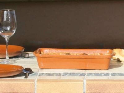 Cazuela barro rectangular