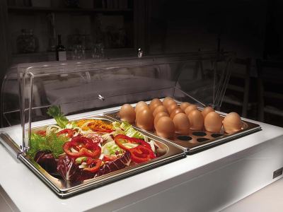Bandeja refrigerada huevos y verduras
