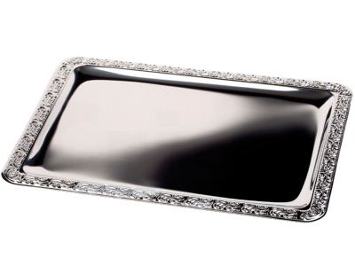 Bandeja rectangular borde decorado