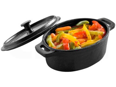 Mini Fuente Oval alta con tapa
