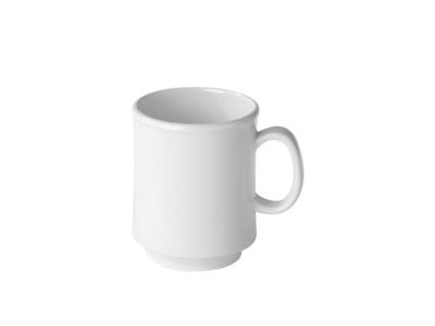 Taza apilable melamina blanca