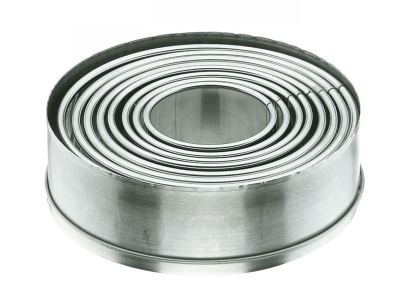 Set 9 Cortapastas redondo liso Inox