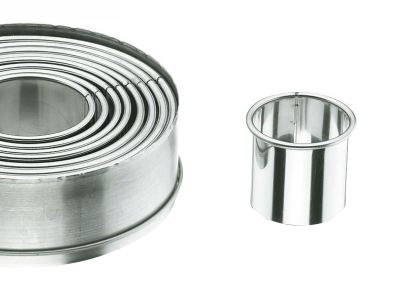 Set 9 Cortapastas redondo liso Inox