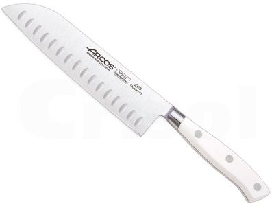 Cuchillo Santoku alveolado Riviera Blanco