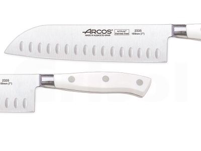 Cuchillo Santoku alveolado Riviera Blanco