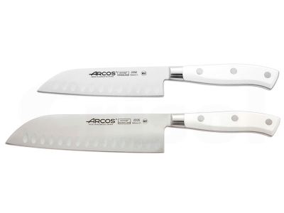 Cuchillo Santoku alveolado Riviera Blanco
