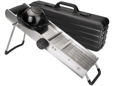 Mandolina Inox c/protector y cuchillas giratorias
