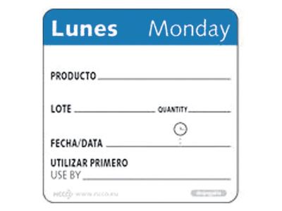 Etiquetas grandes despegable días