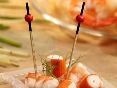 Brocheta Red Pearl bambú