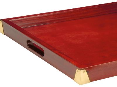 Bandejas madera forradas rojo