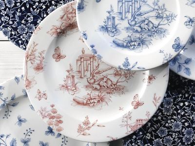 Vintage Prints Toile Cramberry