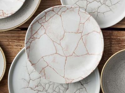 Studio Prints Kintsugi Agate Coral
