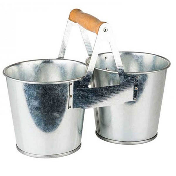 Mini Cubo doble metal/madera