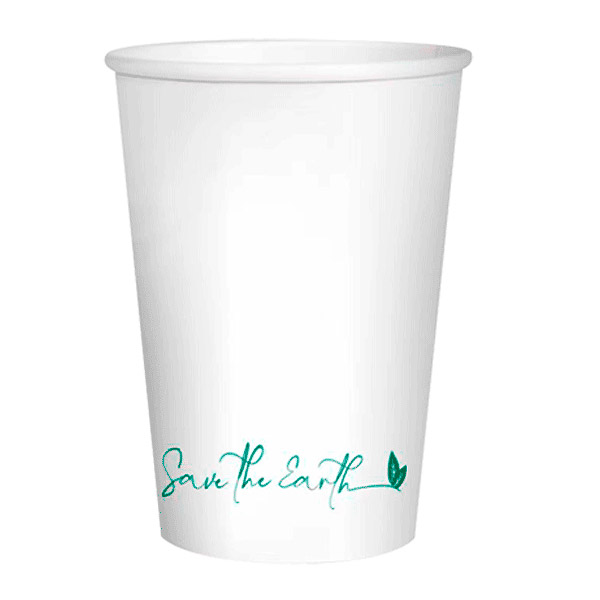 Pack 50 vasos cartón blanco